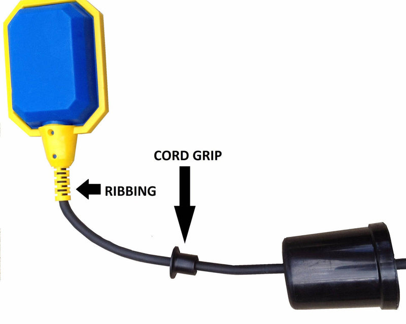 Float Switch for Sump Pump - Water Level Sensor with Honeywell Microswitch and Adjustable Tether Length for Ground Water Bilge Pump and Water Tank – Non-Corrosive PP Casing, Rated to 13 Amps