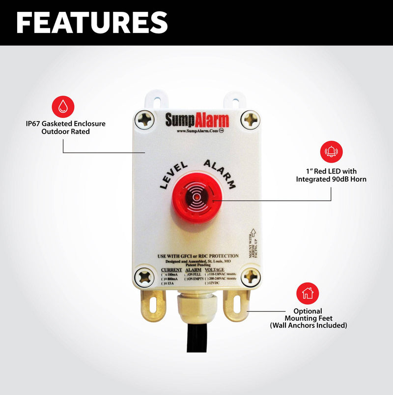 Original Sump Alarm with SludgeBoss Float Switch